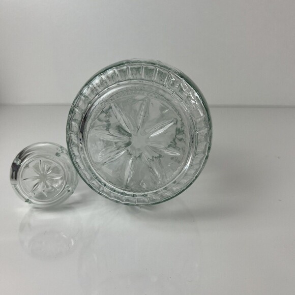 Vintage Liquor Decanter w Handle and Stopper Tall Glass Starburst - Picture 5 of 5